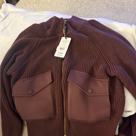 Varley Burgundy Zip-Up Sweater - Picture 6 of 6